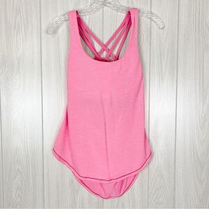 Lululemon | Bright Pink Free To Be Serene 2 In 1 Tank Top Sports Bra Size 4